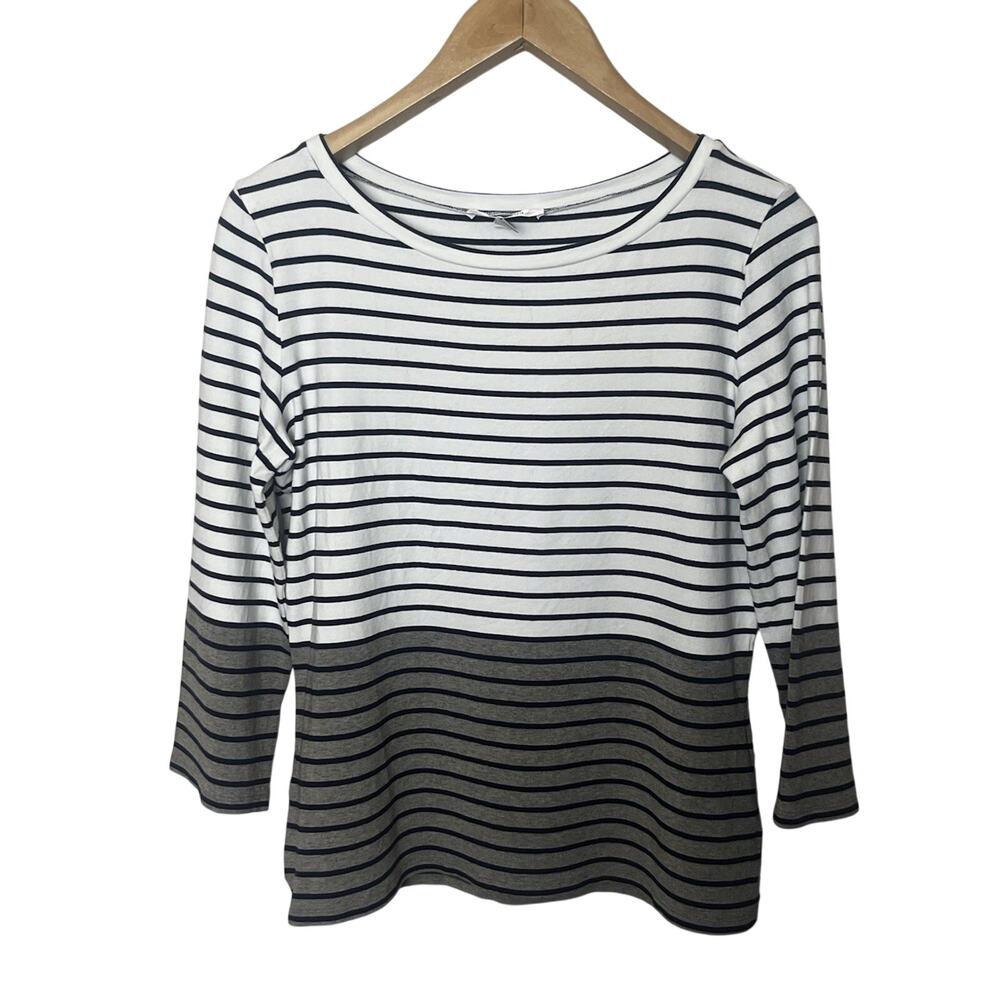 Max Mara Striped Jersey Top Women’s Sz XL Preppy Nautical Casual Stretch
